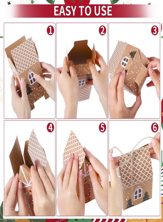 woric 24 Pieces Medium Christmas Party Favor Boxes Treat Boxes, Gift Boxes for Advent Calendar Candy Xmas Treats Cookies Decorations(5.5" x 3.5" x 2.5") - Image 3